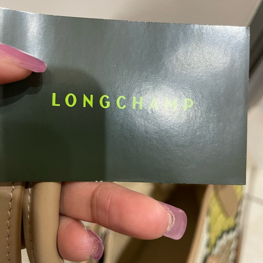 Longchamp Roseau Paniers D'art Shoulder Bag in Lime/Sienna/Multi - Picture 12 of 13